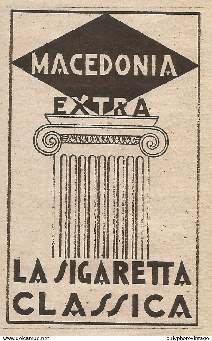Macedonia Extra - La Sigaretta Classica - Pubblicità 1937 - Advertising - Reclame