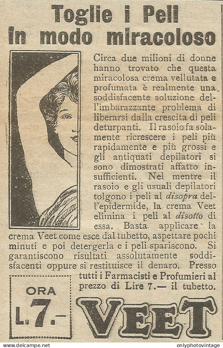 Crema Depilatoria Veet - Pubblicità 1928 - Advertising - Advertising