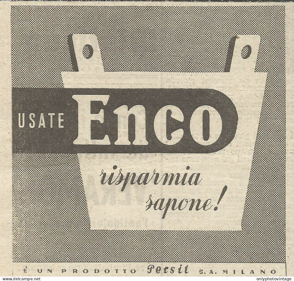 Usate Enco - Risparmia Sapone - Pubblicità 1941 - Advertising - Reclame