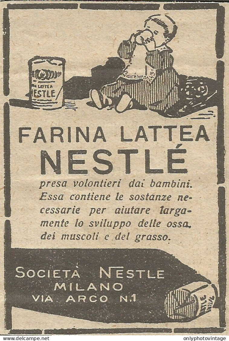 Farina Lattea Nestlè - Pubblicità 1926 - Advertising - Publicités