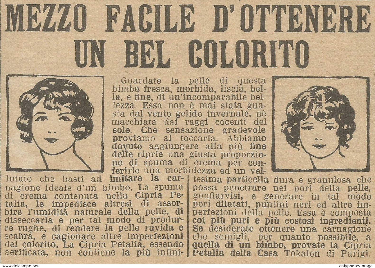 Mezzo Facile D'ottenere Un Bel Colorito - Pubblicità 1926 - Advertising - Publicités