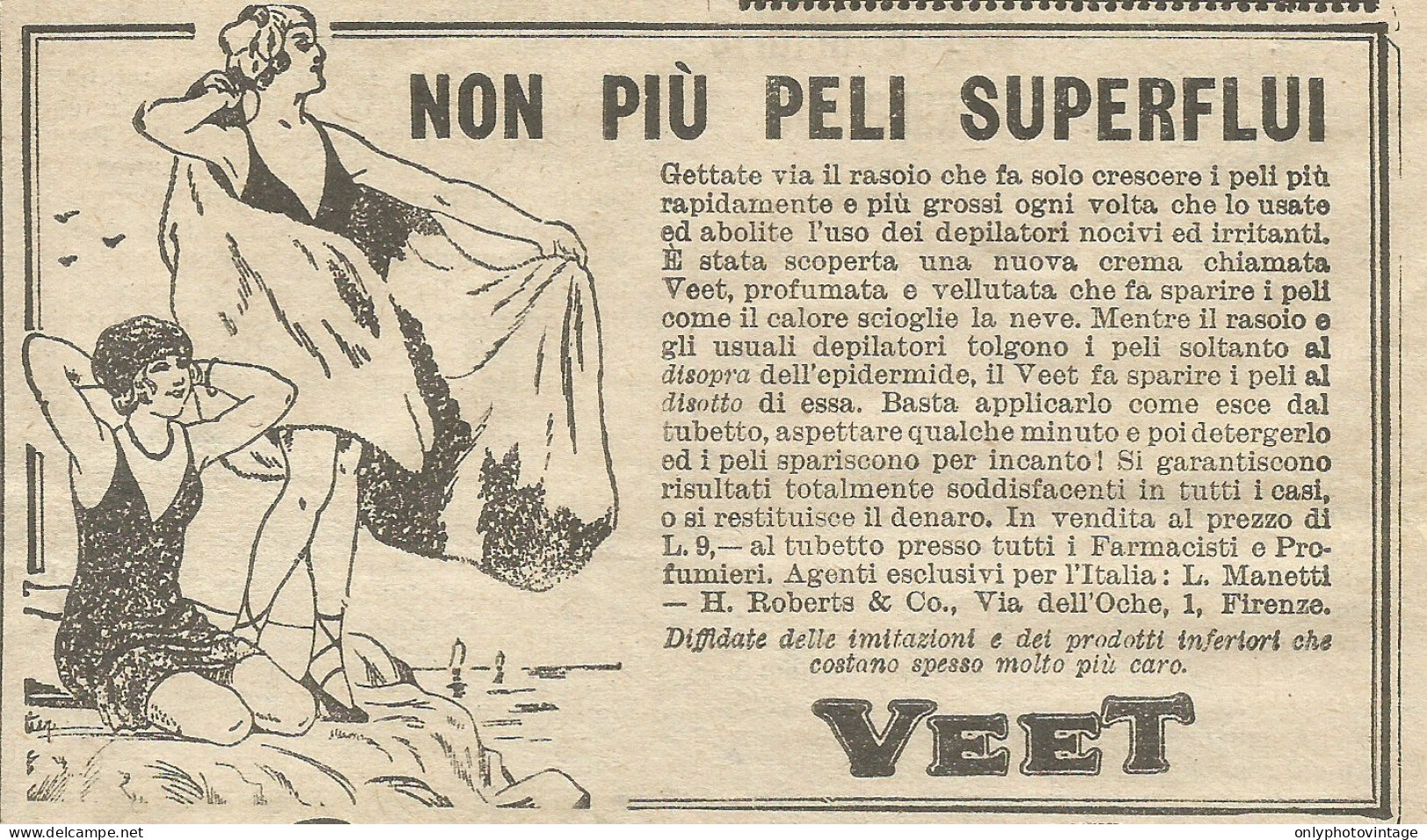 Crema Depilatoria Veet - Pubblicità 1926 - Advertising - Reclame