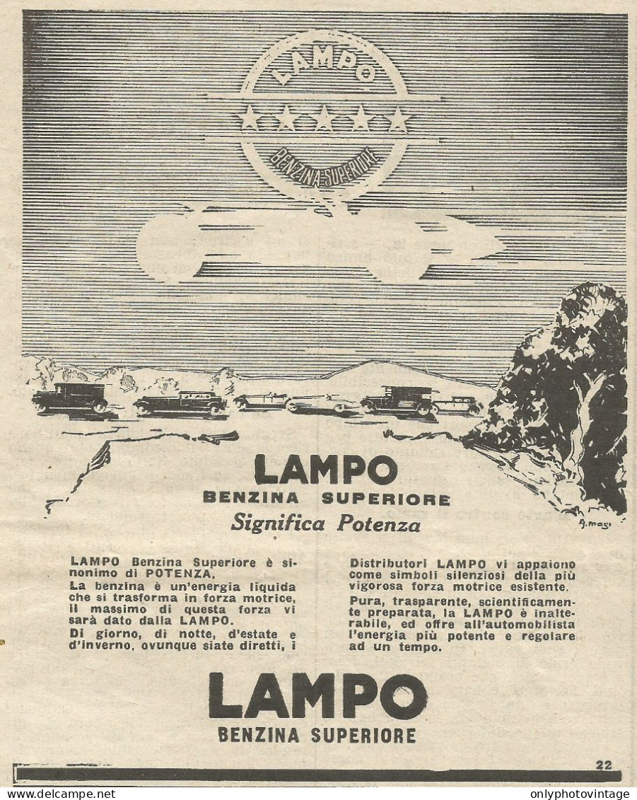 LAMPO Benzina Superiore - Pubblicità 1928 - Advertising - Reclame