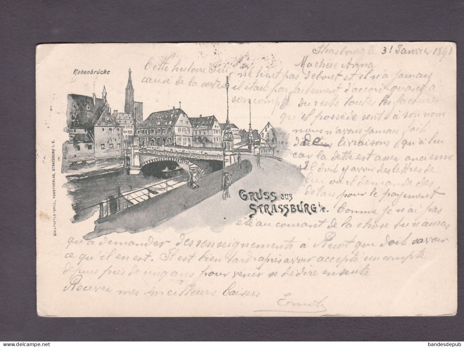 Strasbourg Gruss Aus Strassburg Rabenbrücke ( Wallenfels Brill  3892) - Strasbourg