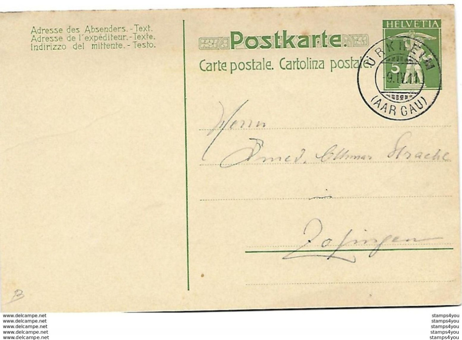 162 - 2 - Entier Postal Avec Superbe Cachet à Date Urkheim 1911 - Enteros Postales