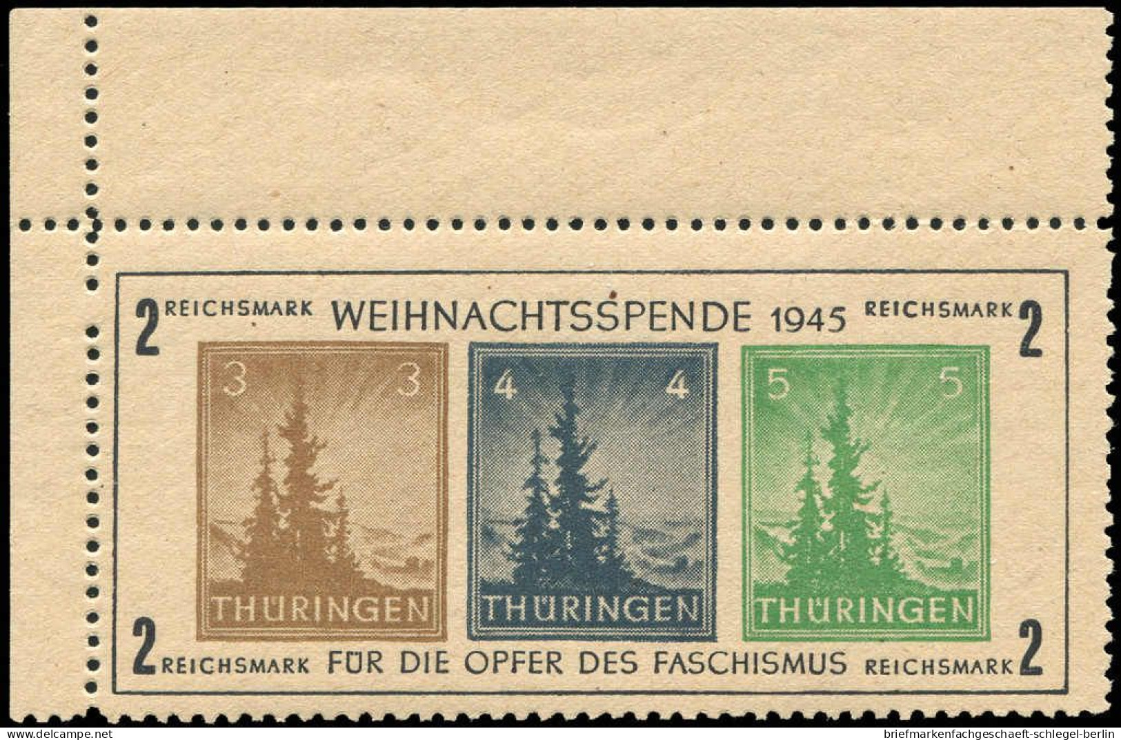 SBZ - Thüringen, 1945, Bl. 1 T A (I), Postfrisch - Altri & Non Classificati