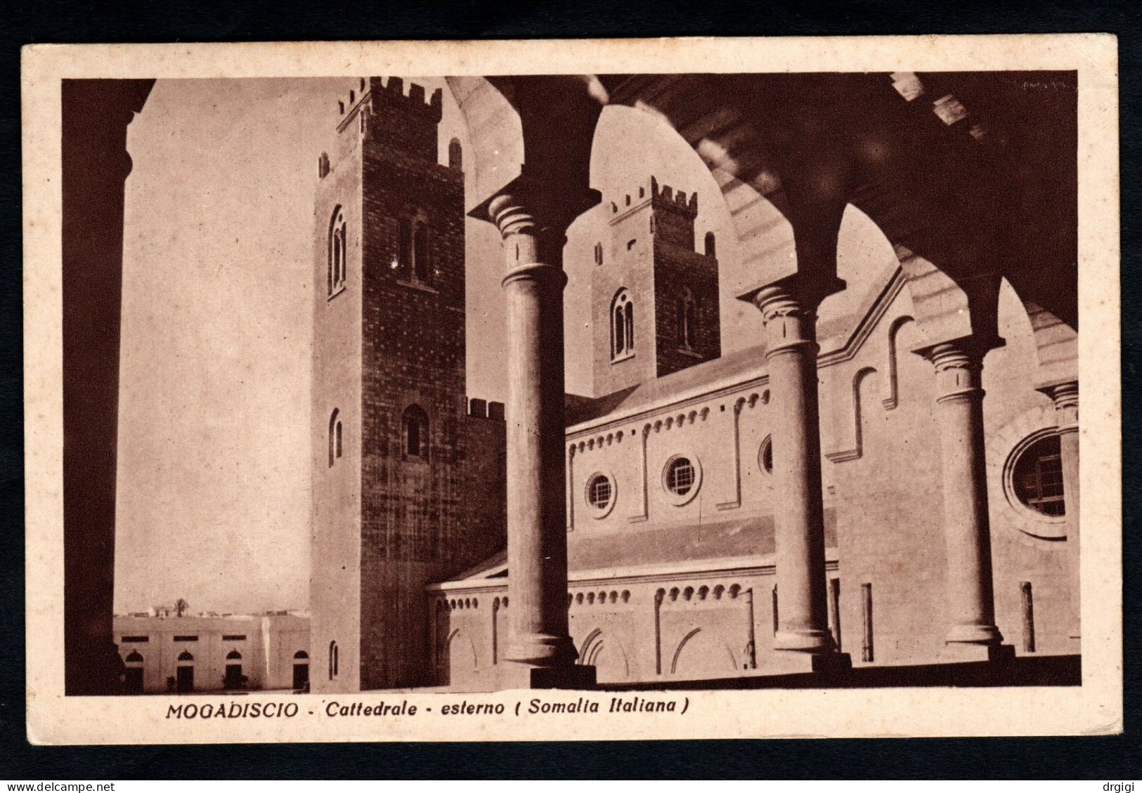 SOMALIA ITALIANA, CARTOLINA 1935, SASS. 169, MOGADISCIO X TERMINI IMERESE - Somalie