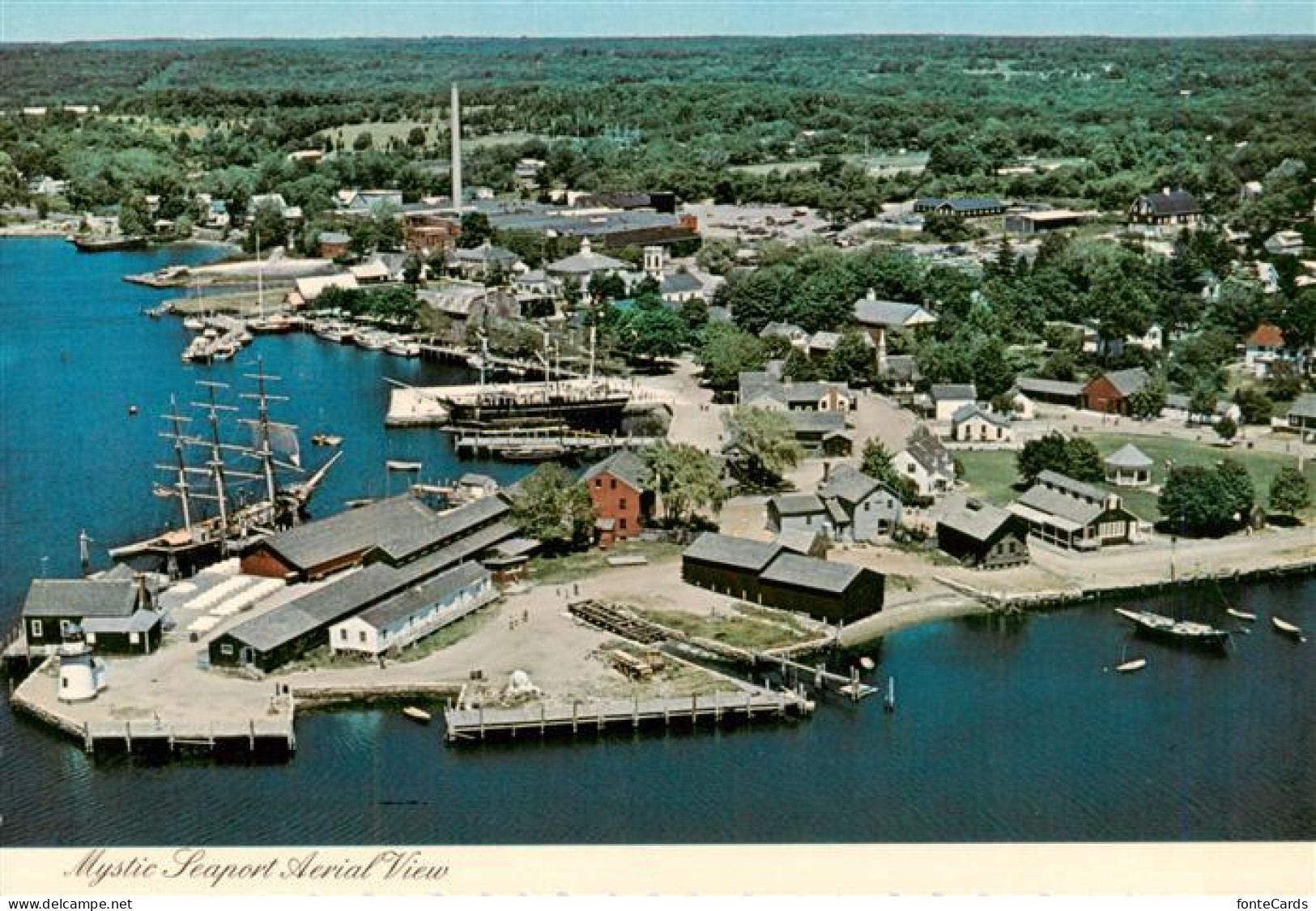 73951923 Connecticut_US-State Mystic Seaport Aerial View - Sonstige & Ohne Zuordnung