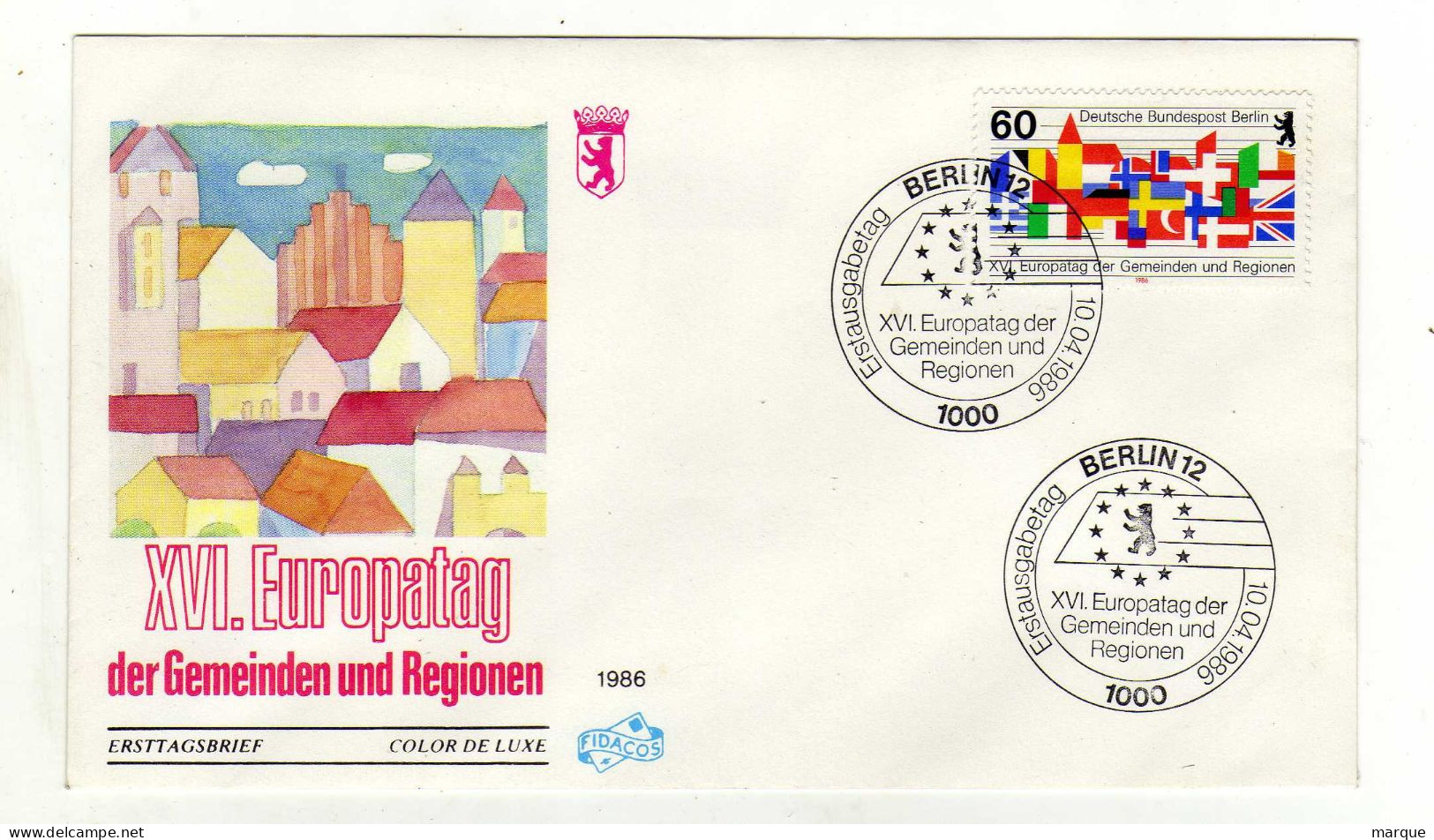 Enveloppe 1er Jour ALLEMAGNE DEUTSCHLAND EUROPA Oblitération 1000 BERLIN 12 10/04/1986 - 1981-1990