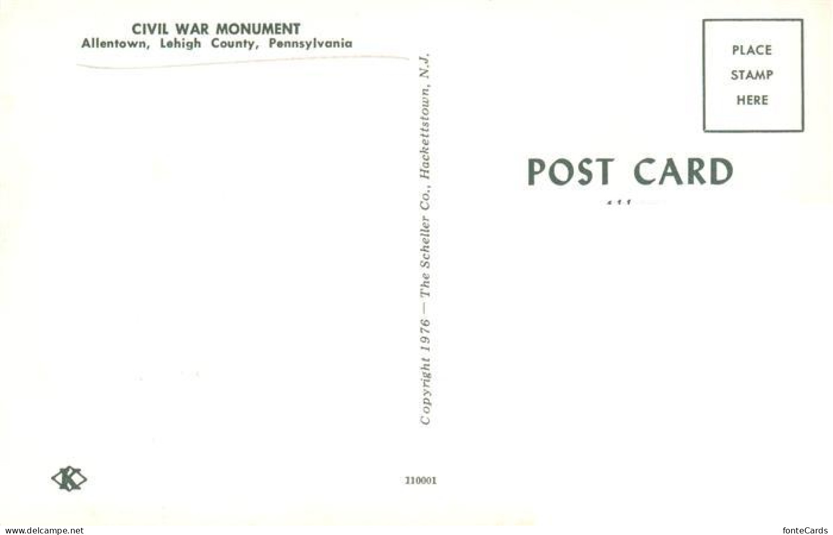 73918016 Allentown Pennsylvania USA Civil War Monument - Autres & Non Classés