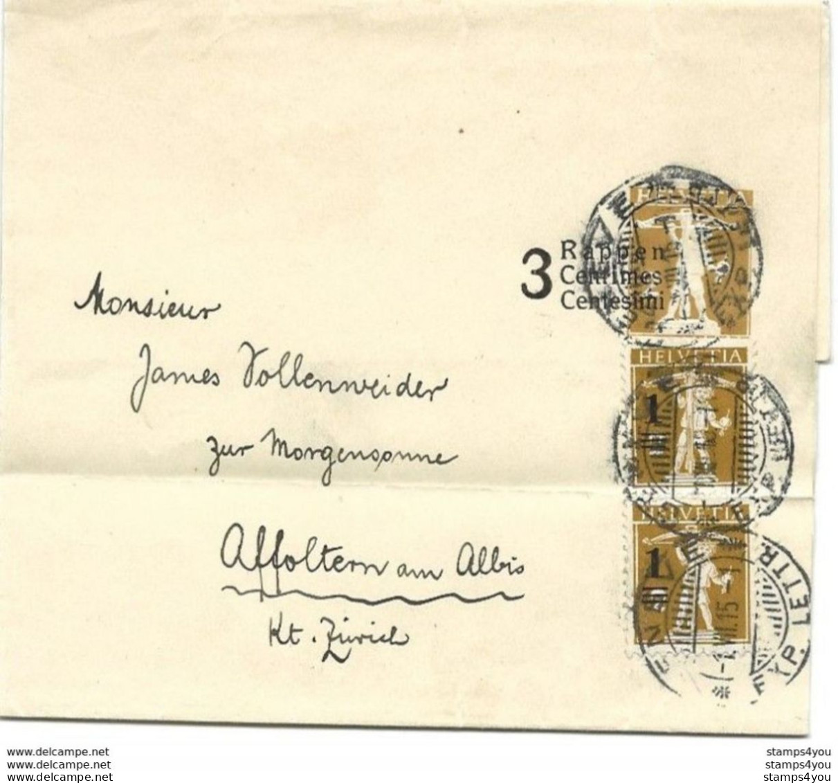 27 - 48 - Entier Bande De Journal Avec Affranchissement Complémentaire - 1915 - Entiers Postaux