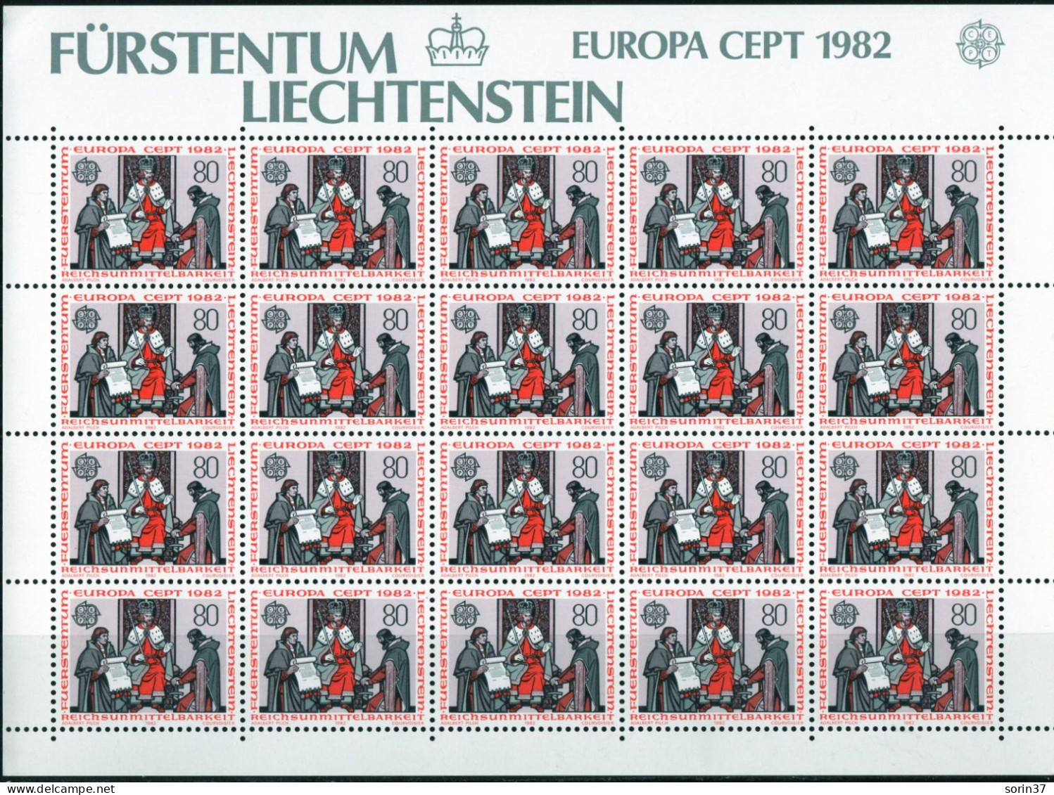 HB Liechtenstein Pliego  Año 1982  Nuevo Europa CEPT - Unused Stamps