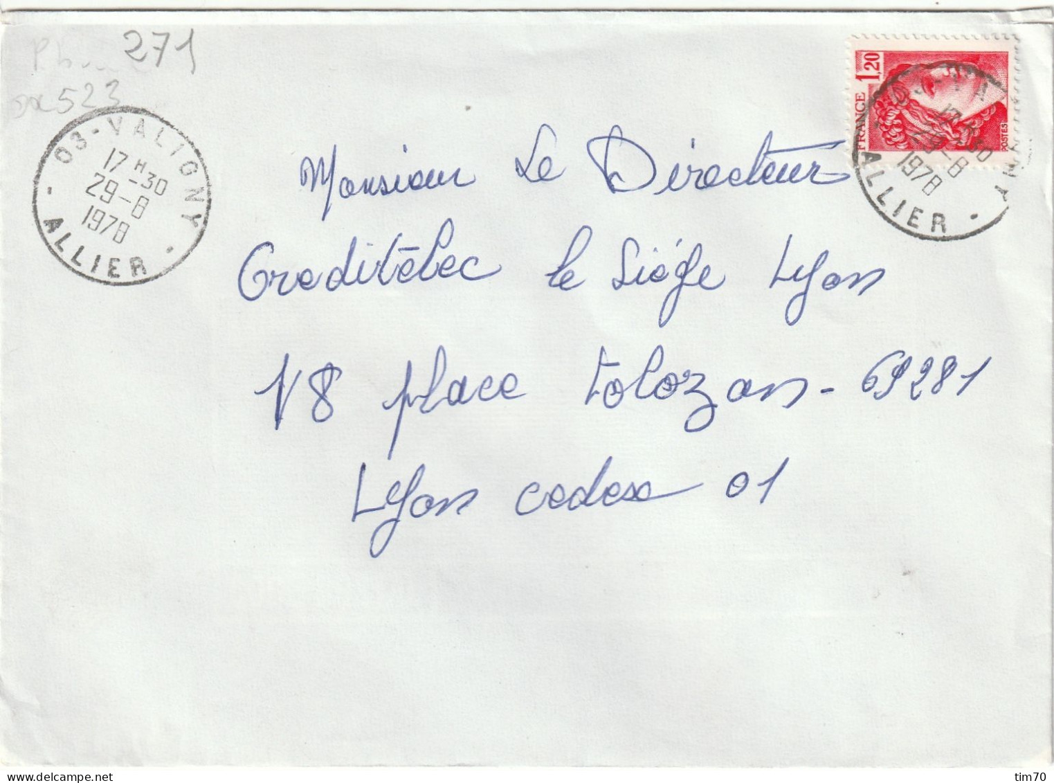 CAD  03 - VALIGNY - ALLIER /  N°   1974 - Manual Postmarks