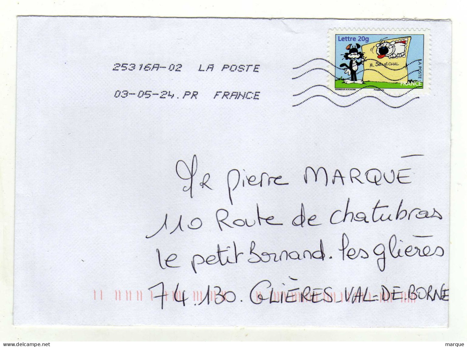 Enveloppe FRANCE Oblitération LA POSTE 25316A-02 0305/2024 PR - Oblitérations Mécaniques (Autres)