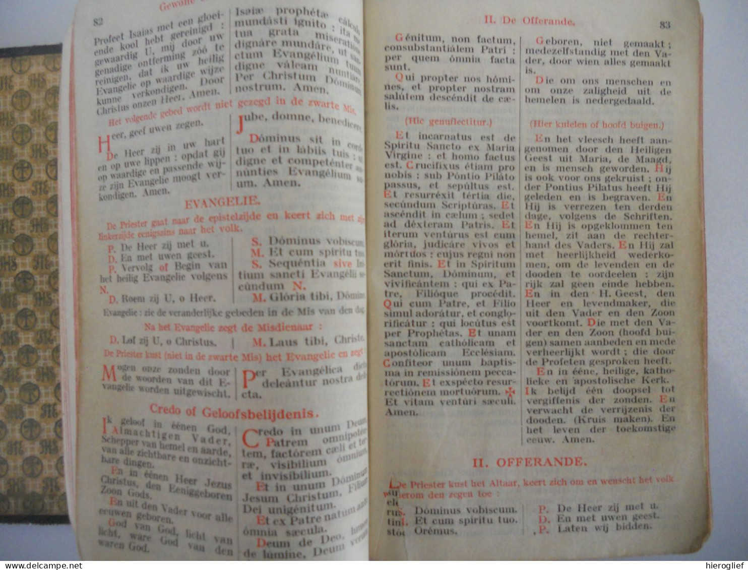 Mis- En Vesperboek - 1923 / Heilige Mis Vespers Godsdienst Geloof Religie Missaal - Otros & Sin Clasificación