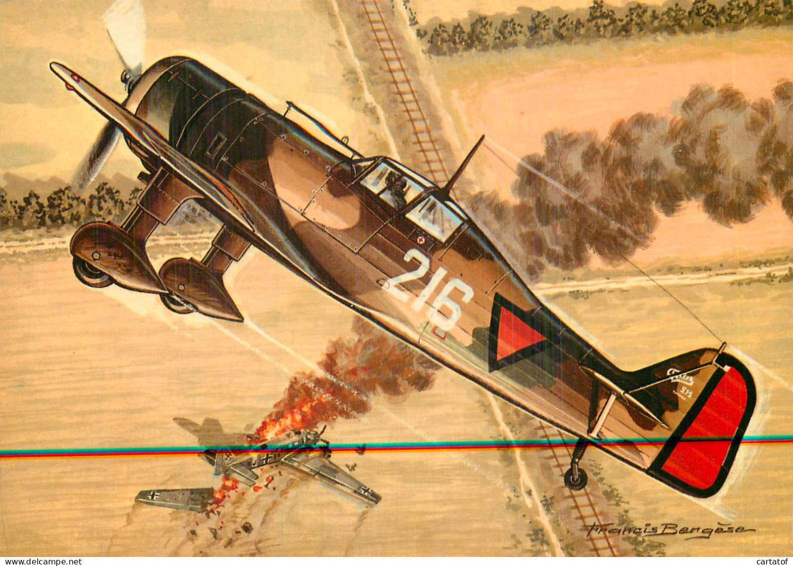 FOKKER D-XXI Hollande . Dessin De Francis Bergèse .  - Other & Unclassified