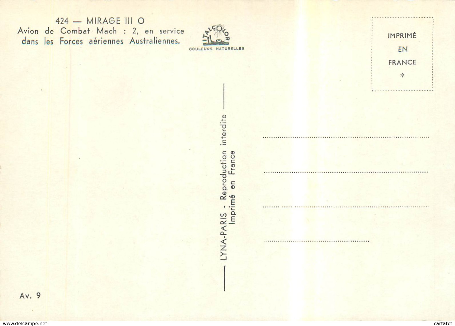 MIRAGE III O - Andere & Zonder Classificatie