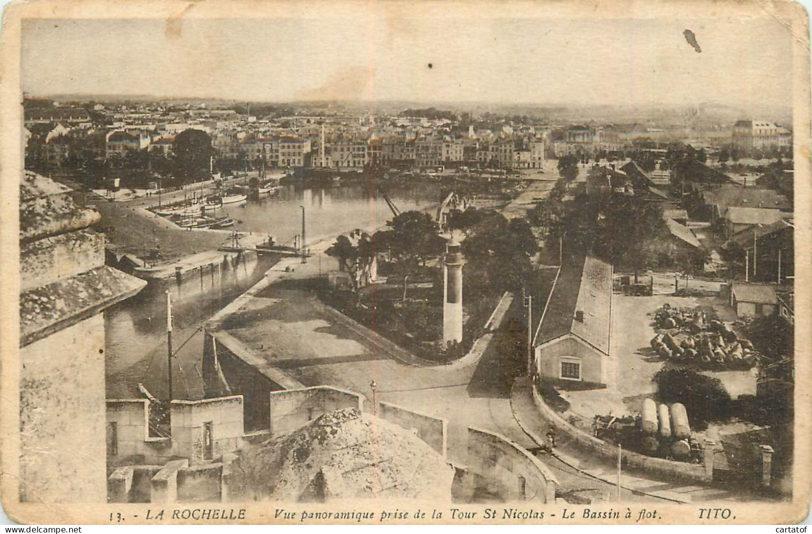 LA ROCHELLE .  Vue Panoramique Prise De La Tour St-Nicolas . Bassin à Flot - La Rochelle