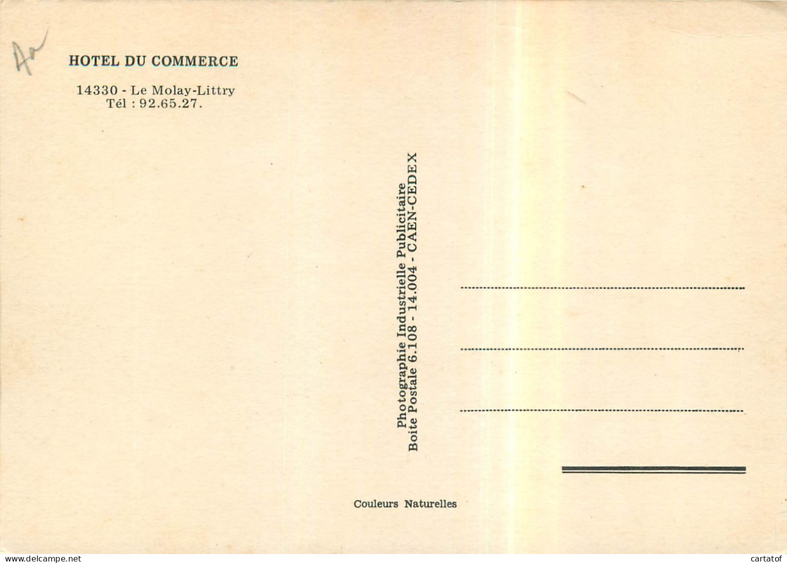 LE MOLAY LITTRY .  HOTEL DU COMMERCE . - Sonstige & Ohne Zuordnung