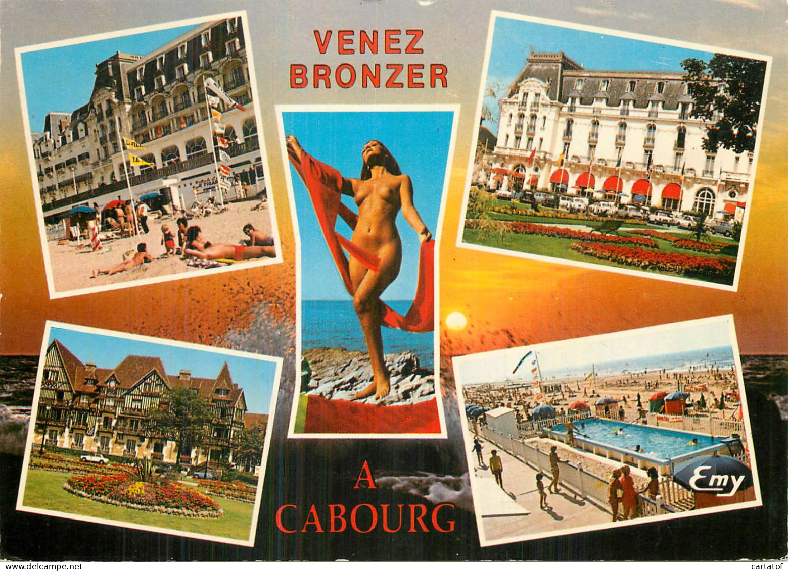 Venez Bronzer à CABOURG .  CP Multivues - Cabourg