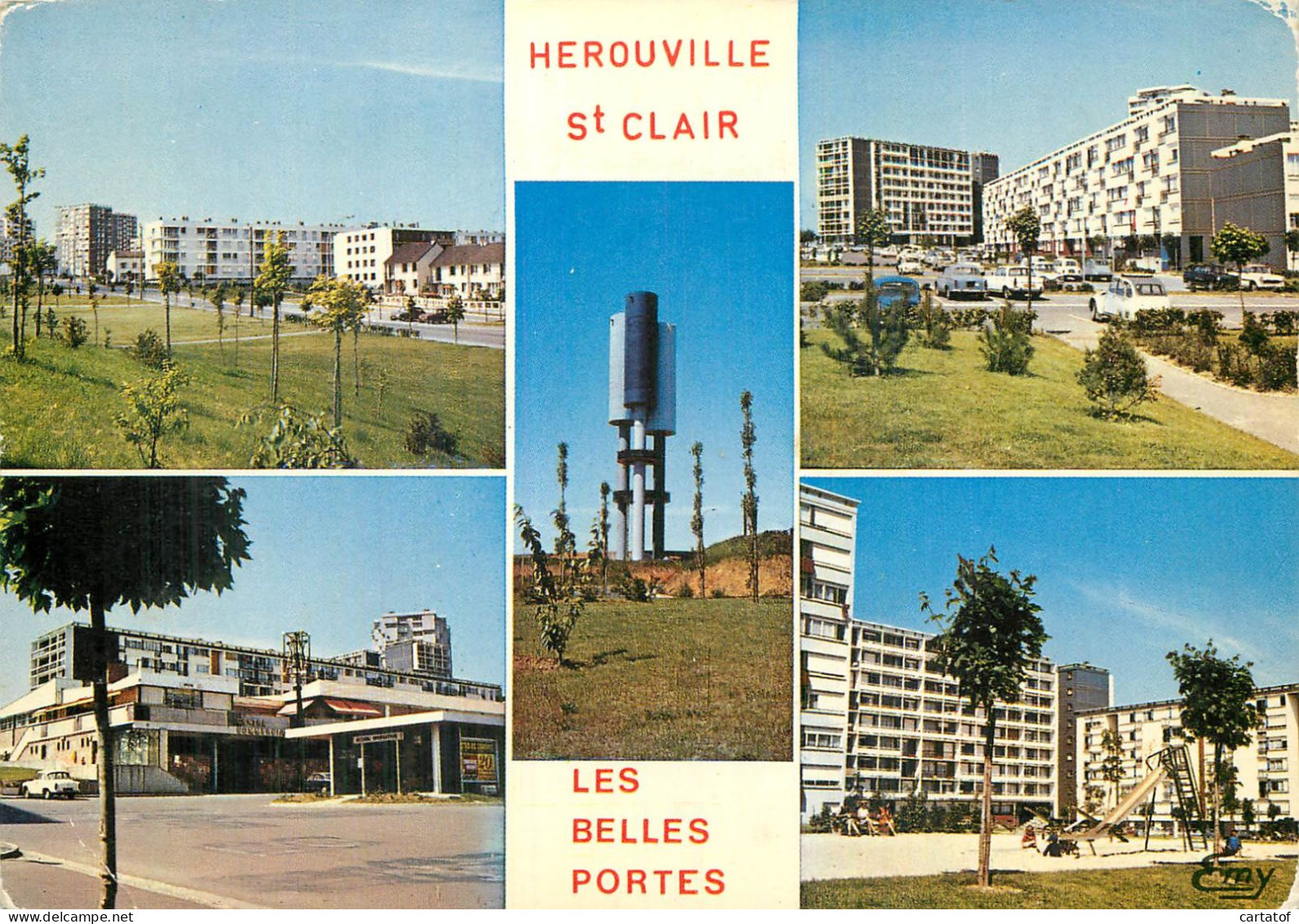 HEROUVILLE SAINT CLAIR .  Les Belles Portes . CP Multivues - Herouville Saint Clair