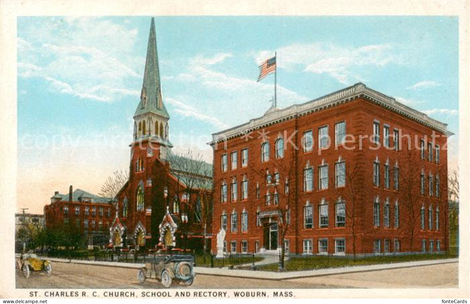 73820781 Woburn_Massachusetts_USA St Charles RC Church School And Rectory - Andere & Zonder Classificatie