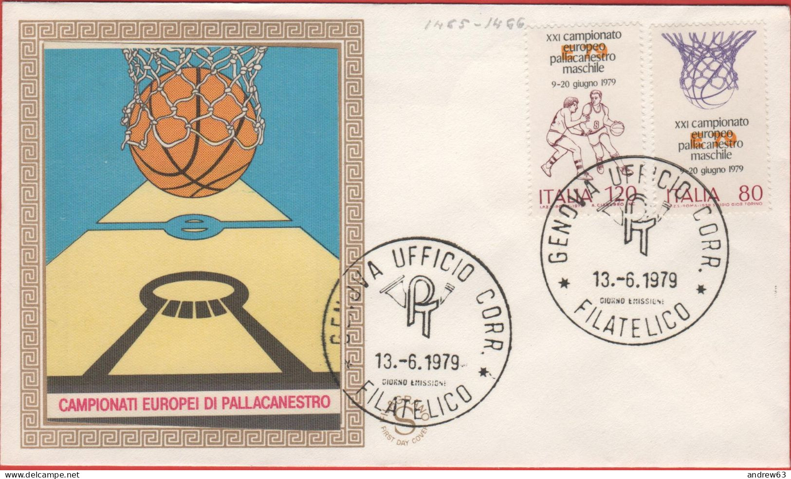 ITALIA - ITALIE - ITALY - 1979 - Campionati Europei Di Pallacanestro - FDC Filagrano Gold - FDC