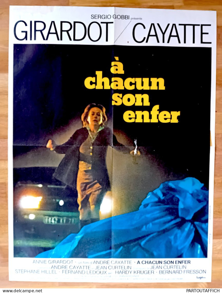 Affiche Ciné Orig  CHACUN SON ENFER Annie GIRARDOT Andre CAYATTE 60X80 1977 H.KRUGER - Plakate & Poster