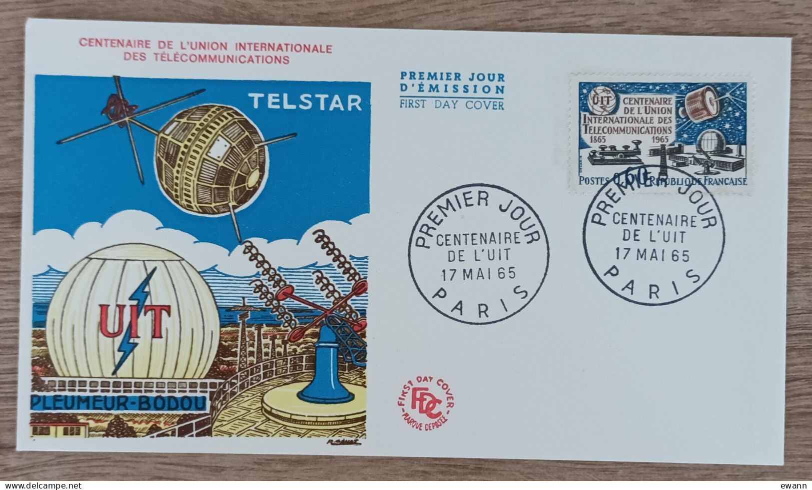 FDC 1965 - YT N°1451 - CENTENAIRE DE L'UIT / TELECOMMUNICATIONS - PARIS - 1960-1969