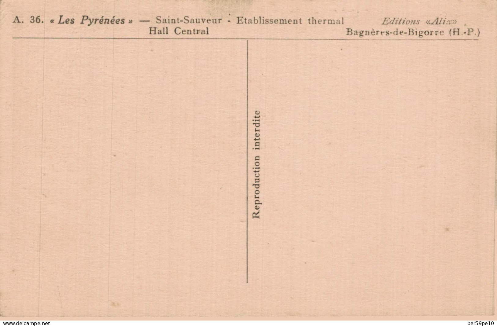 65 SAINT-SAUVEUR ETABLISSEMENT THERMAL HALL CENTRAL - Other & Unclassified