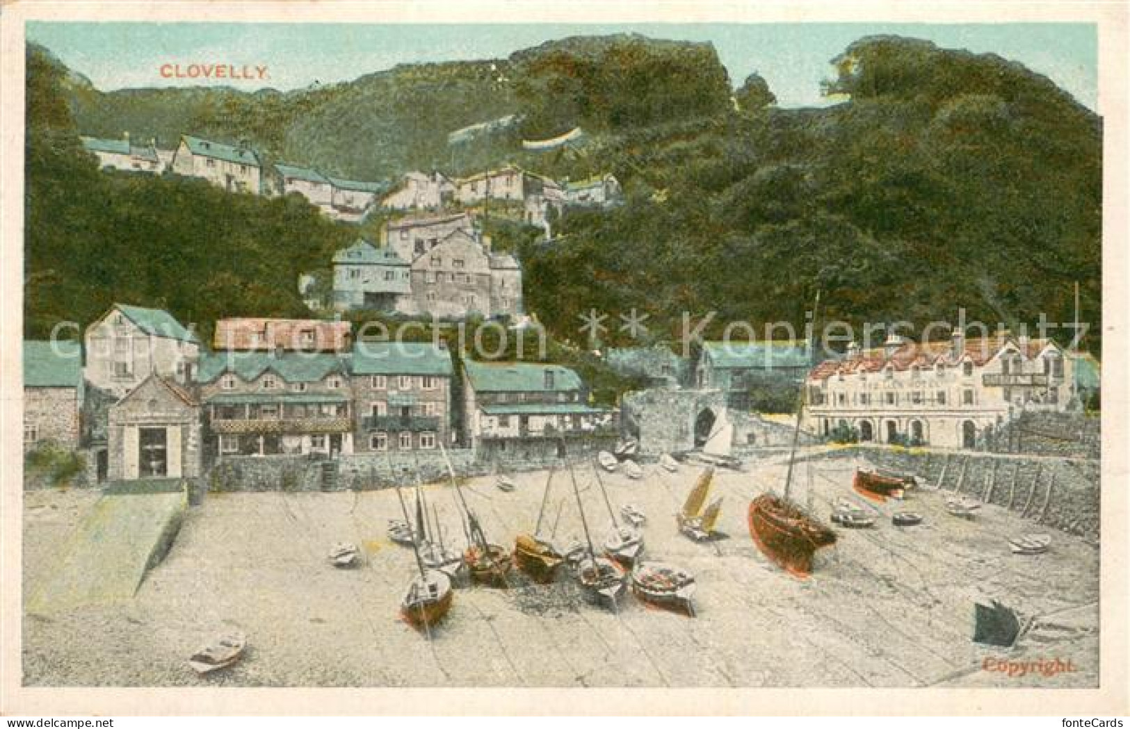 73782953 Clovelly UK Teilansicht Boote Stand  - Other & Unclassified