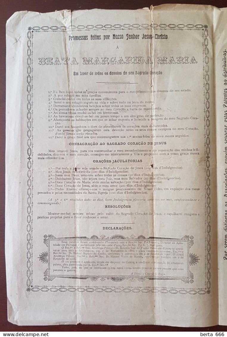 Arquiconfraria Romana Do Sagrado Coração De Jesus * Patente De Admissão E Agregação * 1920 - Historical Documents