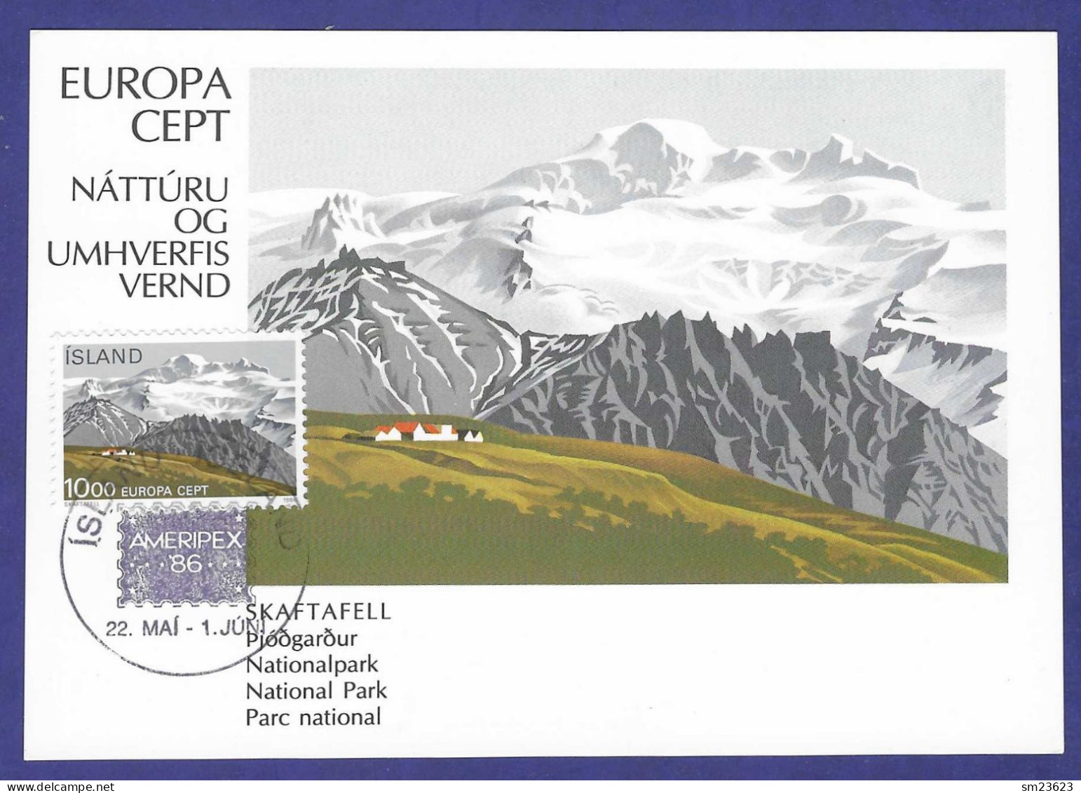 Island  1986  Mi.Nr. 648 , EUROPA CEPT Natur- Und Umweltschutz - Maximum Card - First Day Of Issue  22.May 1986 - 1986