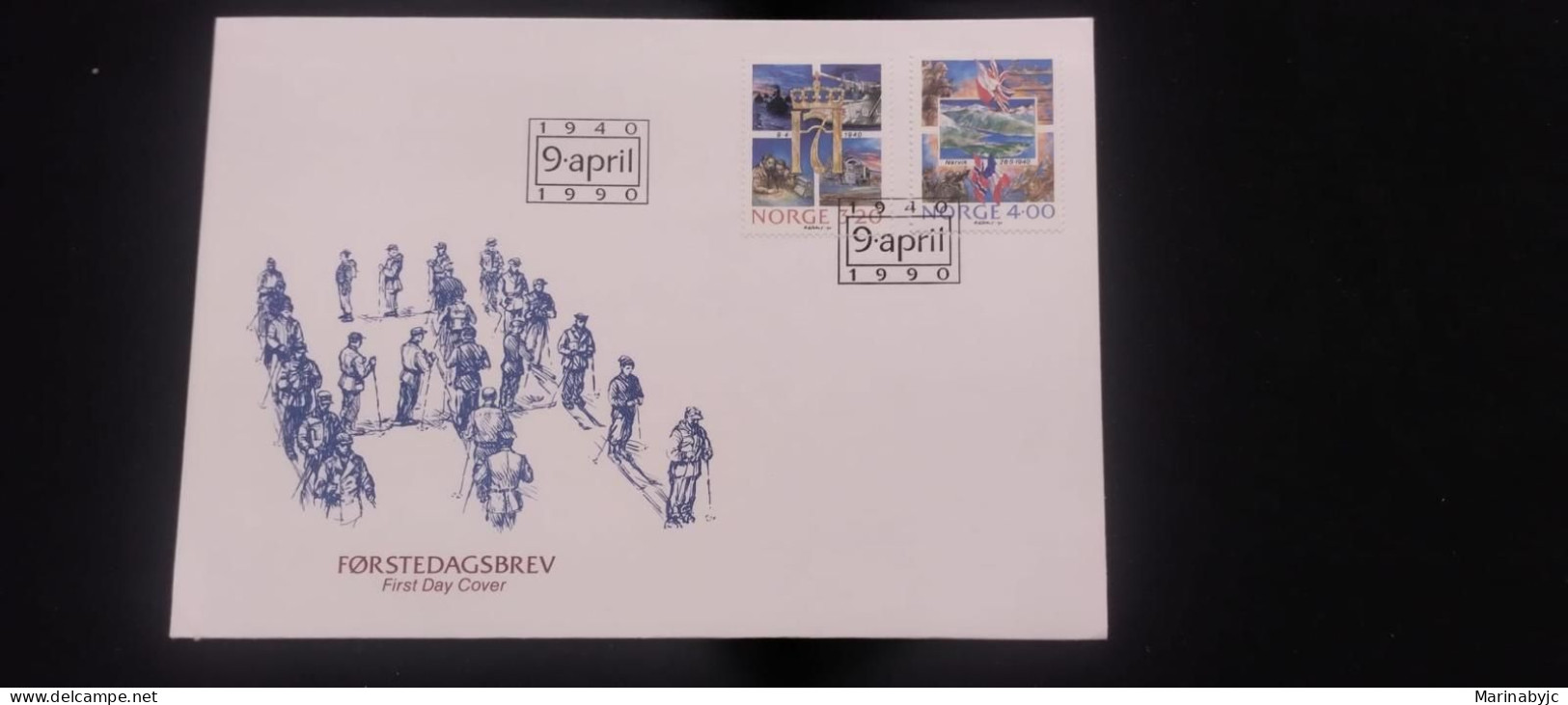 C) 1990. NORWAY. FDC. NAVY. DOUBLE STAMP. XF - Otros & Sin Clasificación