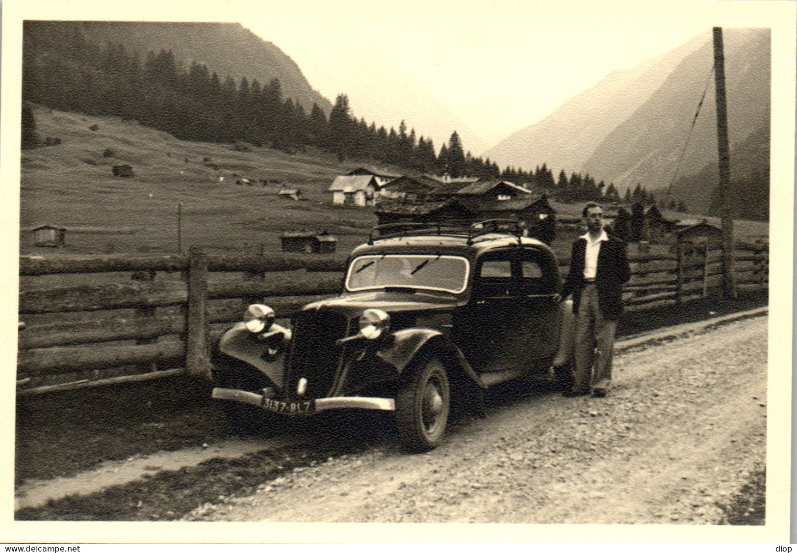 Photographie Photo Vintage Snapshot Amateur Automobile Voiture Auto  - Coches