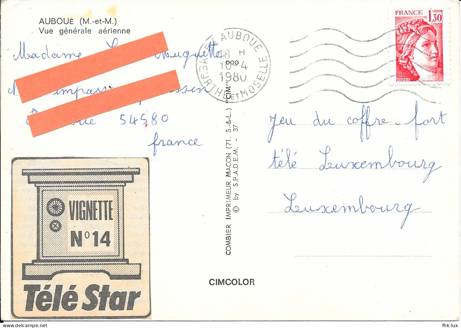 CARTE POSTALE AUBOUE  VUE GENERALE AERIENNE  - 54 - - Sonstige & Ohne Zuordnung