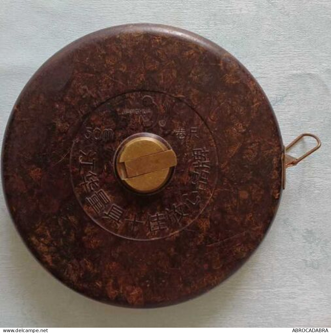 Ancien Mètre à Ruban Chinois Vintage 50 M Diamètre: 20.5 Cm - Andere & Zonder Classificatie