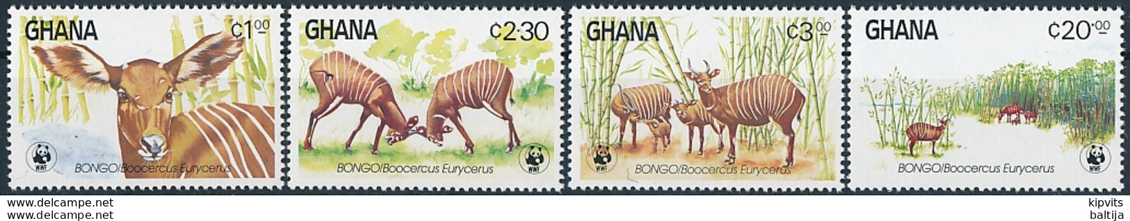 Ghana Mi 1060-63 MNH ** / WWF / Antelope Bongo Taurotragus Euryceros Ungulate - Ongebruikt