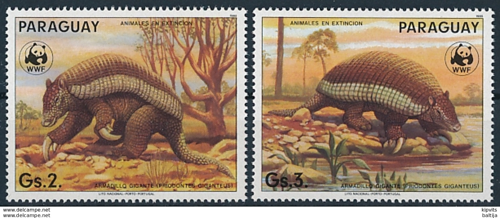 Paraguay Mi 3854-55 MNH ** / WWF / Giant Armadillo Priodontes Giganteus Tatou Ocarro Tatu-canastra - Ungebraucht