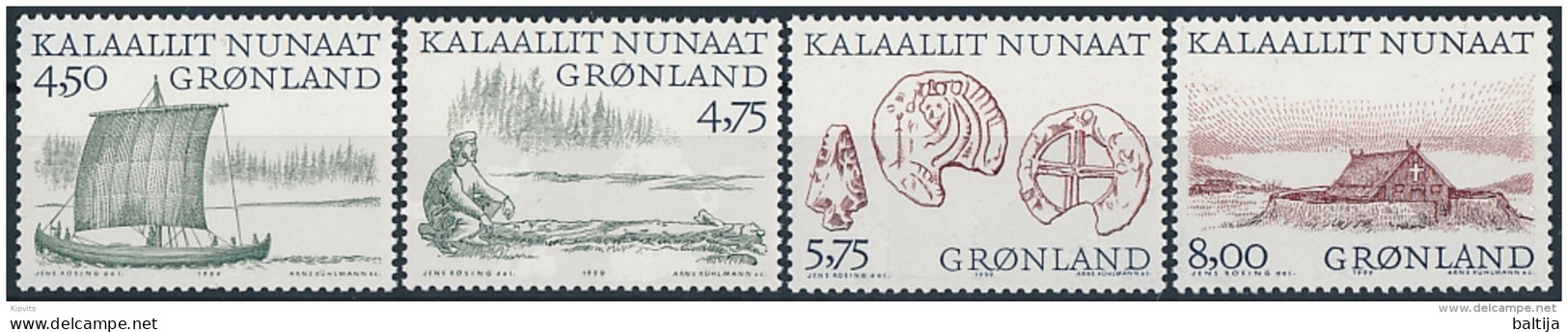 Mi 339-42 ** MNH Arctic Vikings Explorers And Settlers - Unused Stamps