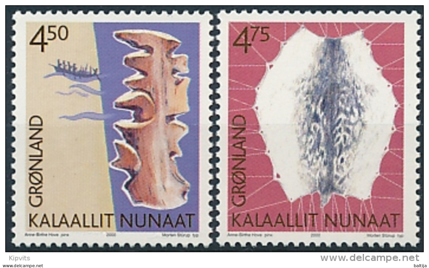 Mi 356-57 ** MNH Grenlandic Cultural Heritage - Unused Stamps