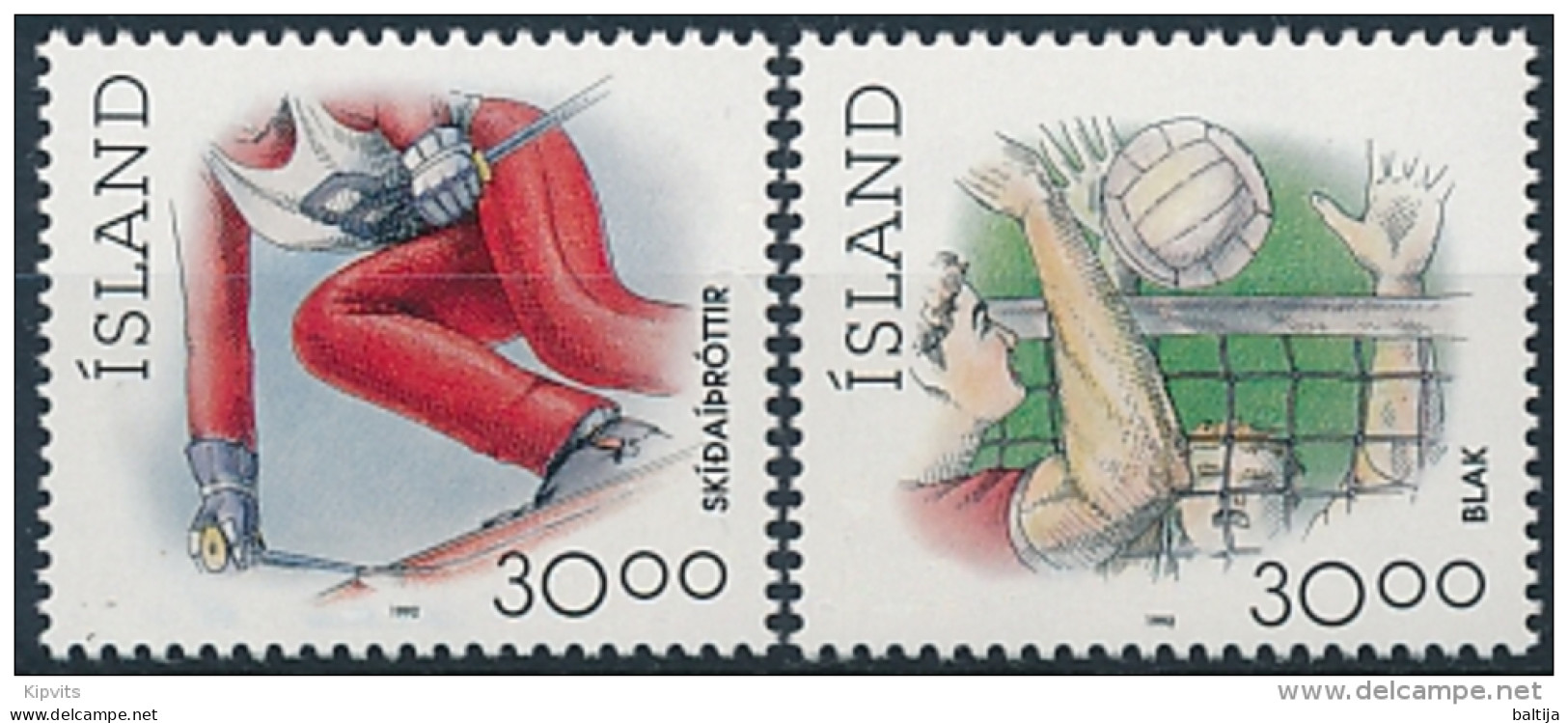 Mi 760-61  ** MNH Sports Volleyball Alpine Skiing - Unused Stamps