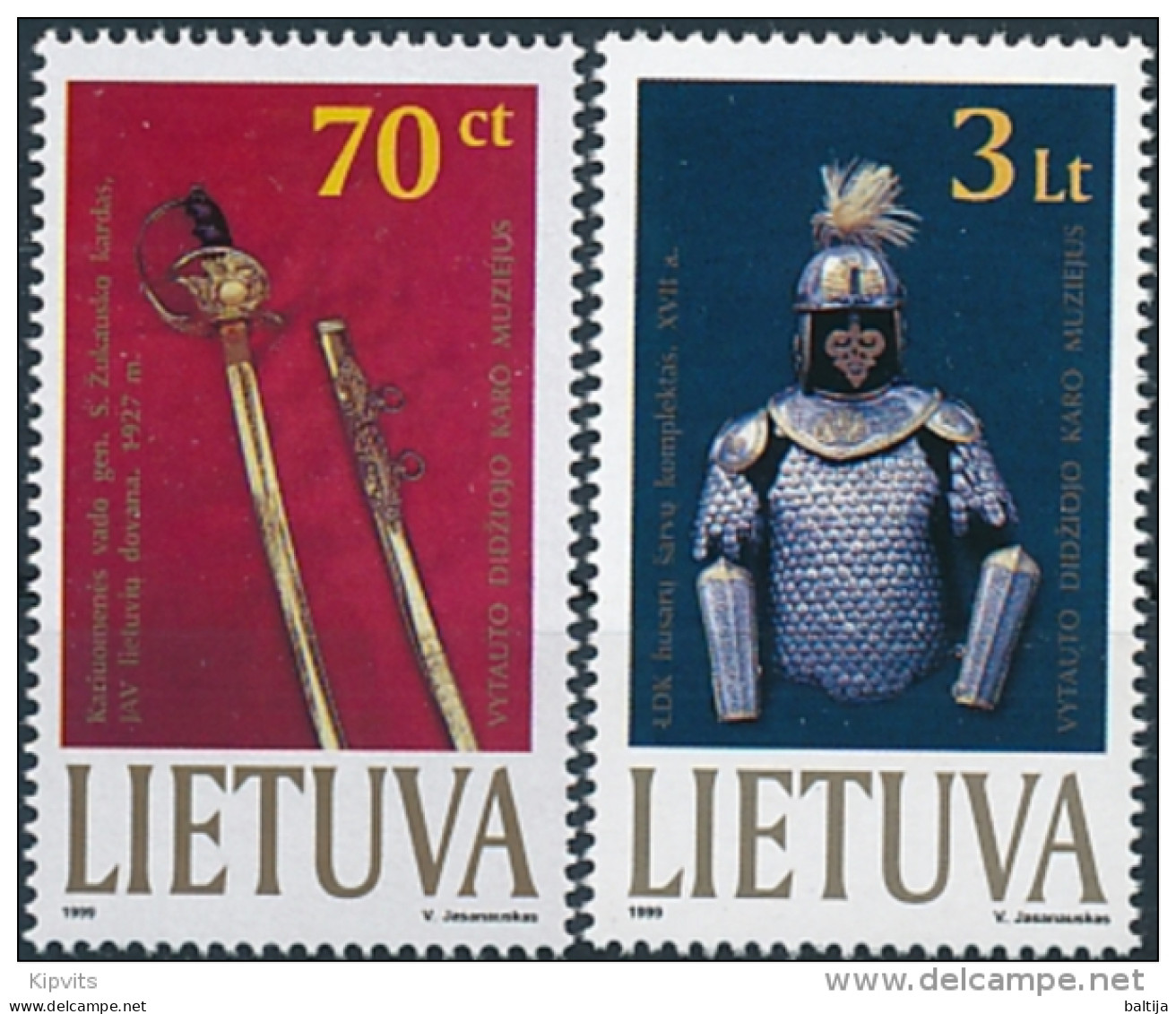 Mi 712-13 ** MNH Exibit Vytautas The Great War Museum Sword Husar Body Armor - Litouwen