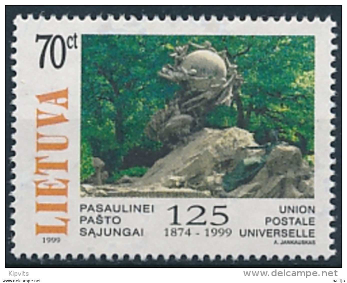 Mi 700 ** MNH UPU Universal Postal Union 125th Anniversary - Litouwen