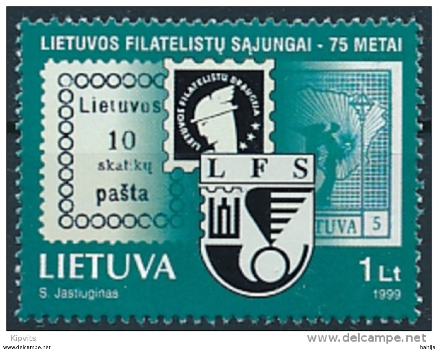 Mi 701 ** MNH Lithuanian Philatelic Society 75th Anniversary Stamp On Stamp - Litouwen