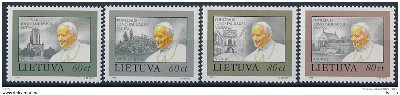 Mi 533-36 ** MNH Pope John Paul II Visit To Lithuania - Lituania