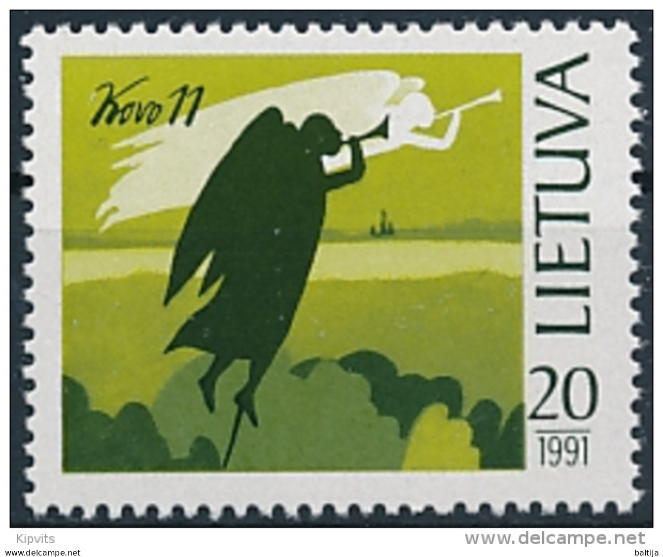 Mi 470  ** MNH Restoration Of The Republic Of Lithuania 1st Anniversary - Lithuania