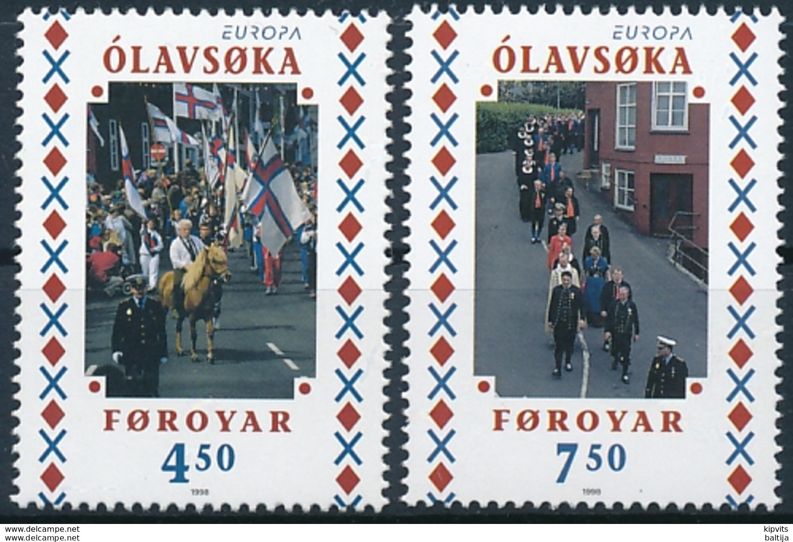 Mi 338-39 ** MNH CEPT Europa National Holidays St Olaf's Day 29 July - Färöer Inseln