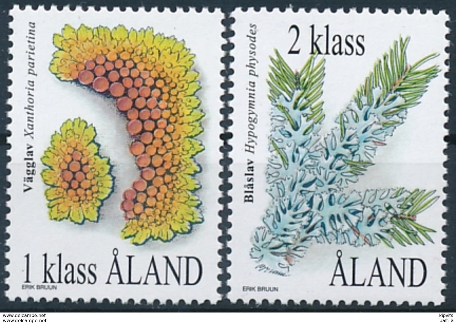 Mi 159-60 ** MNH Lichen Flechte Hypogymnia Physodes Xanthoria Parietina - Ålandinseln