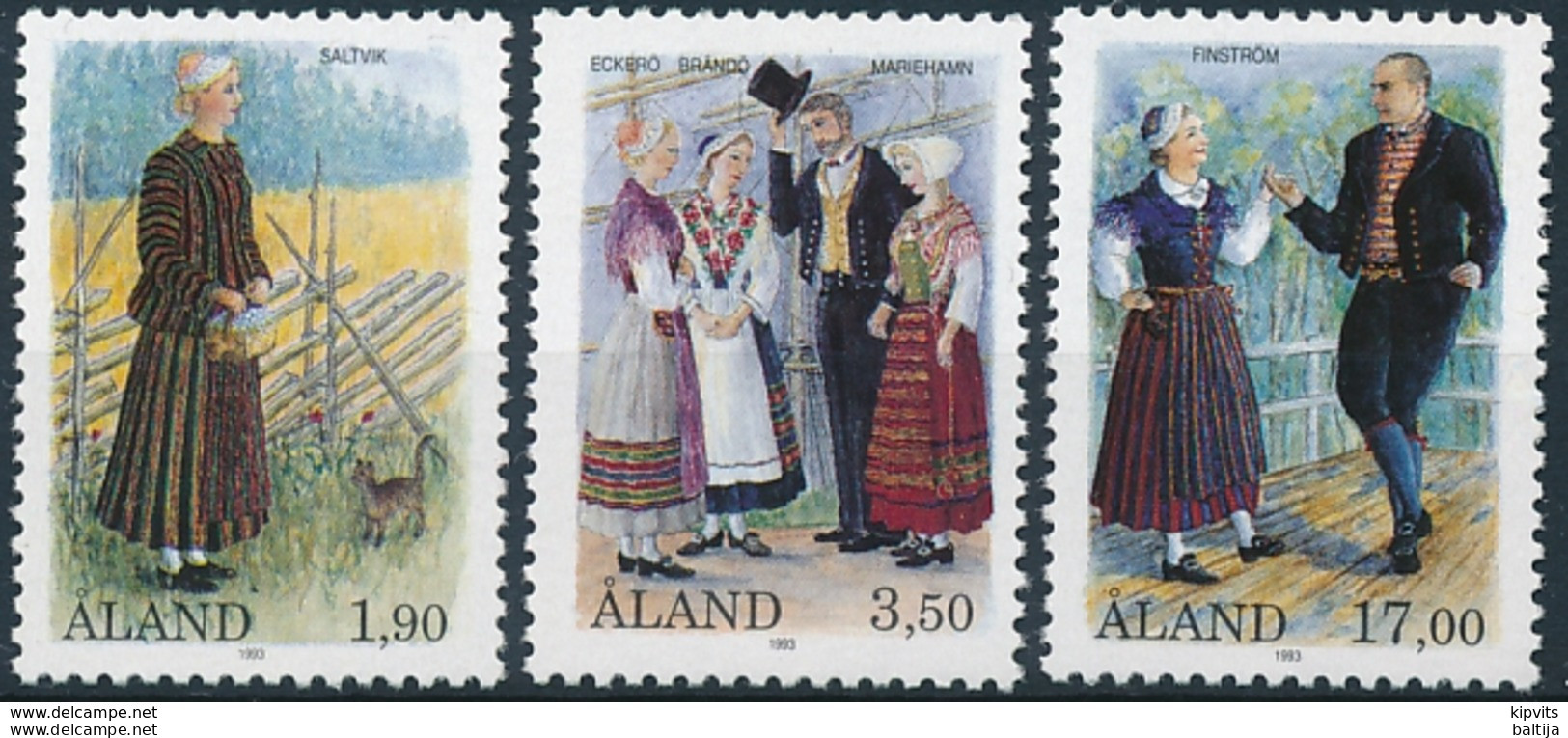 Mi 72-74 ** MNH Folk Dance Costumes Folklore - Ålandinseln